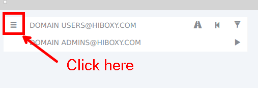 BloodHound内でハンバーガーメニューを開く