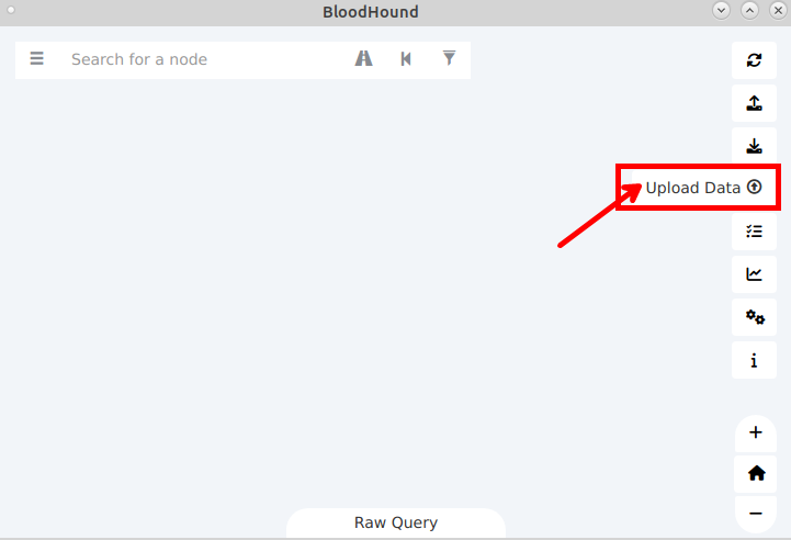 BloodHound内でアップロードウィンドウを開く