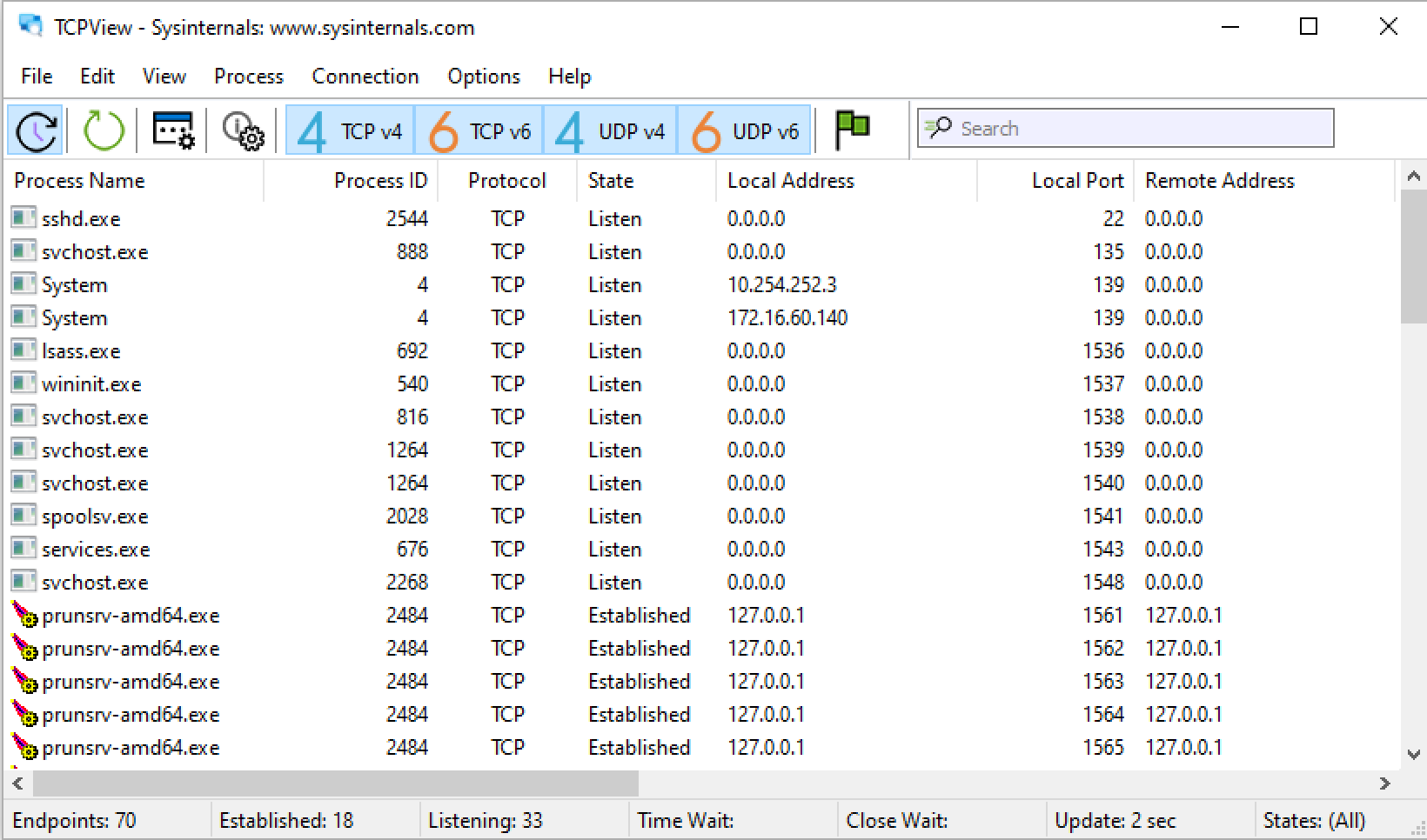 TCPView opens
