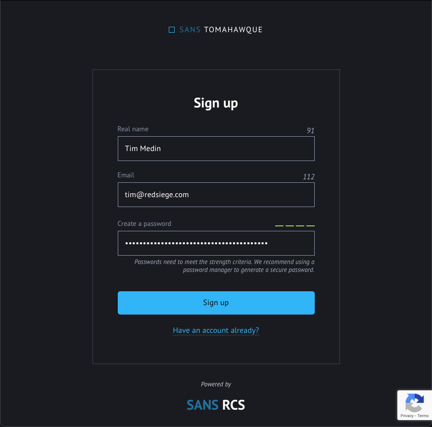 Sign Up