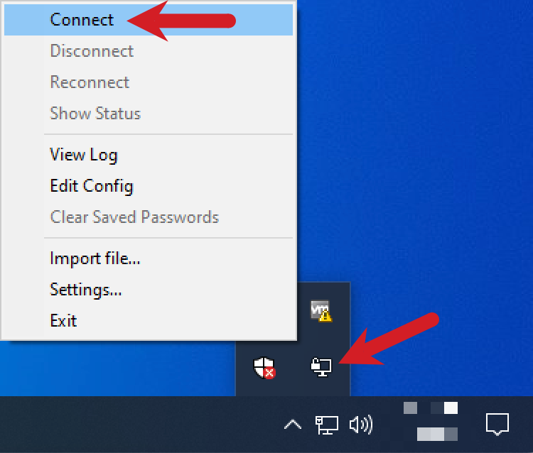 Connecting to OpenVPN on Windows)