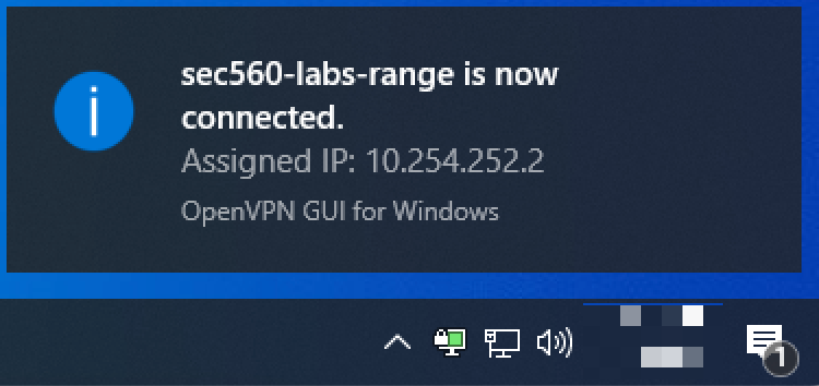Successful OpenVPN Connection on Windows)