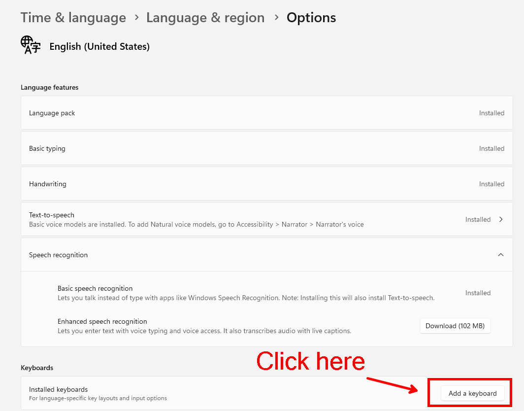 Language Options in Windows